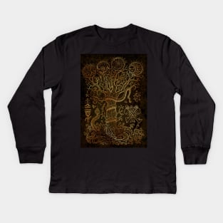 Tree Of Mysticism (Version 3). Mystic and Occult Design. Kids Long Sleeve T-Shirt